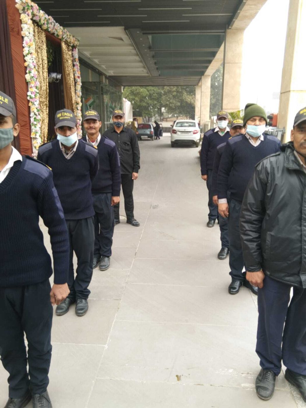 MM Eagles Security guards lined up in uniform